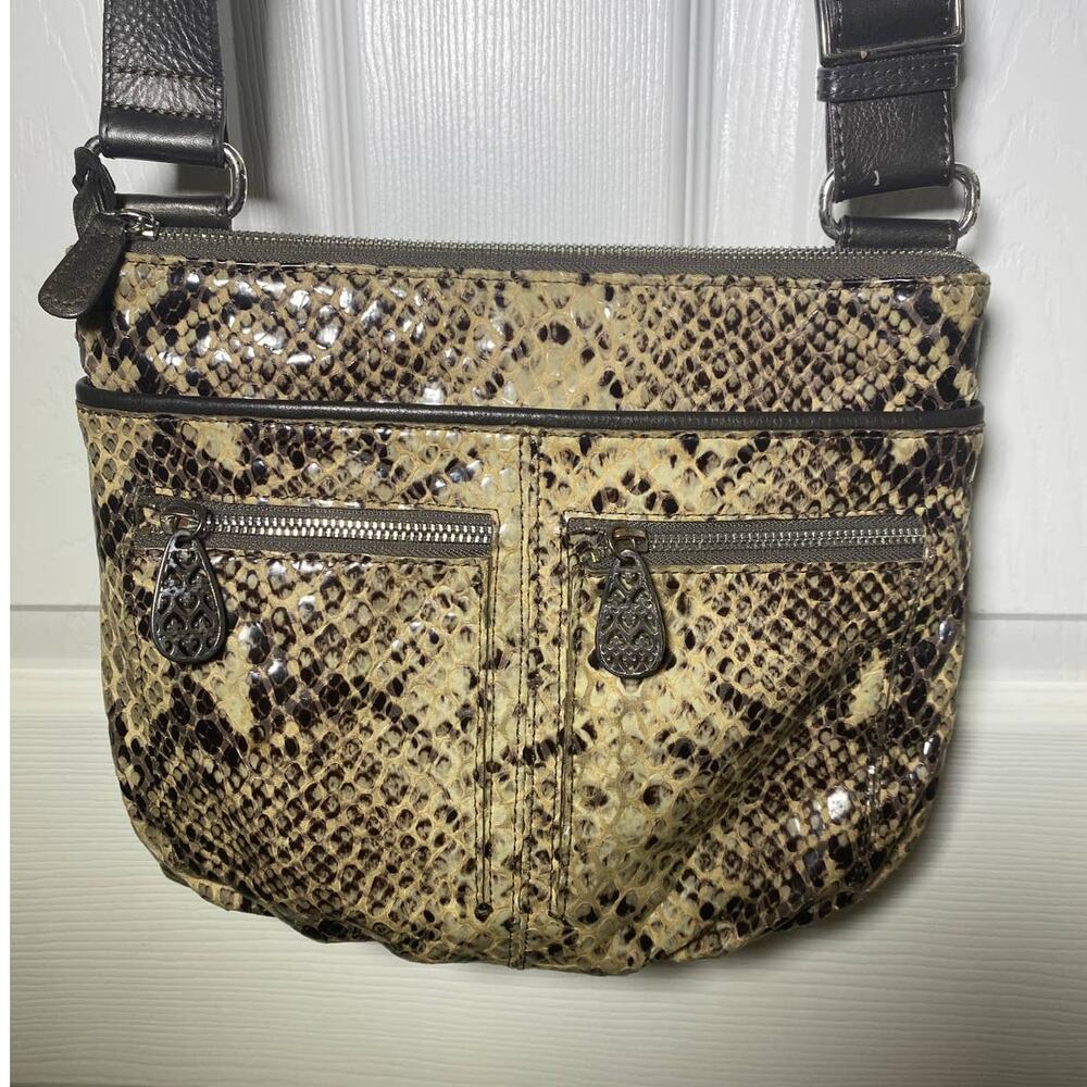 BRIGHTON ZOE PYTHON Snake skin look leather  Crossbody BAG organizer bag